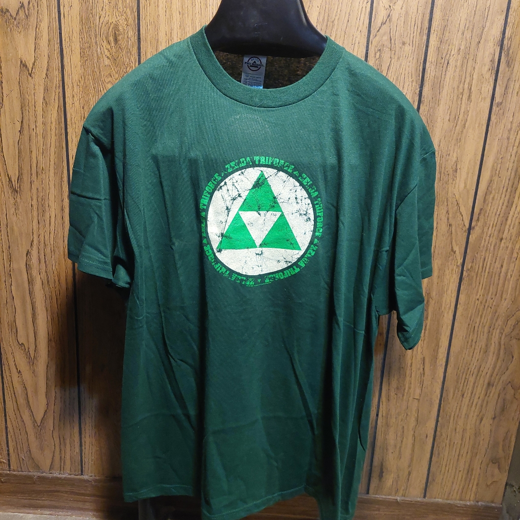 Vintage 2004 Zelda Triforce Shirt Nos Promo Nintendo New Xl Nwt Green